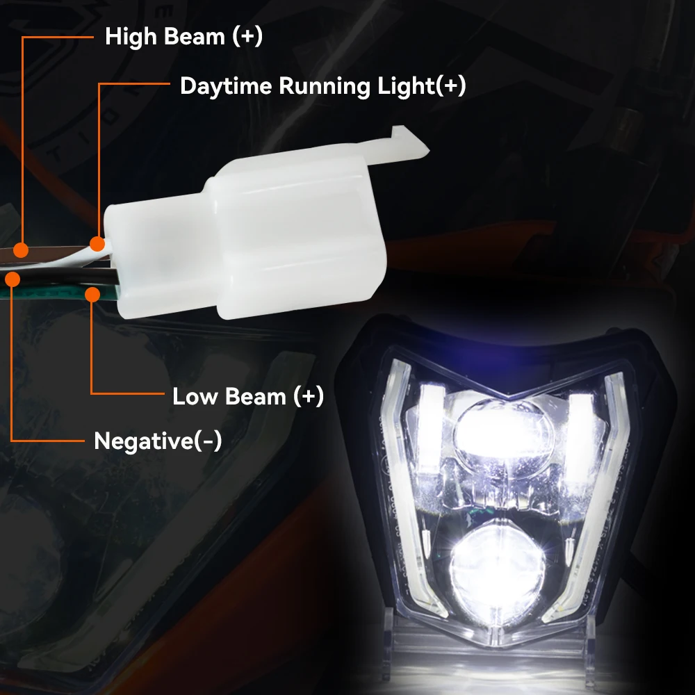 New E24-mark Enduro Headlight Motorcycle Headlight For KTM EXC  TC FE TE EXC XCW XCF 300 SMR Enduro Motorcycle LED Headlight