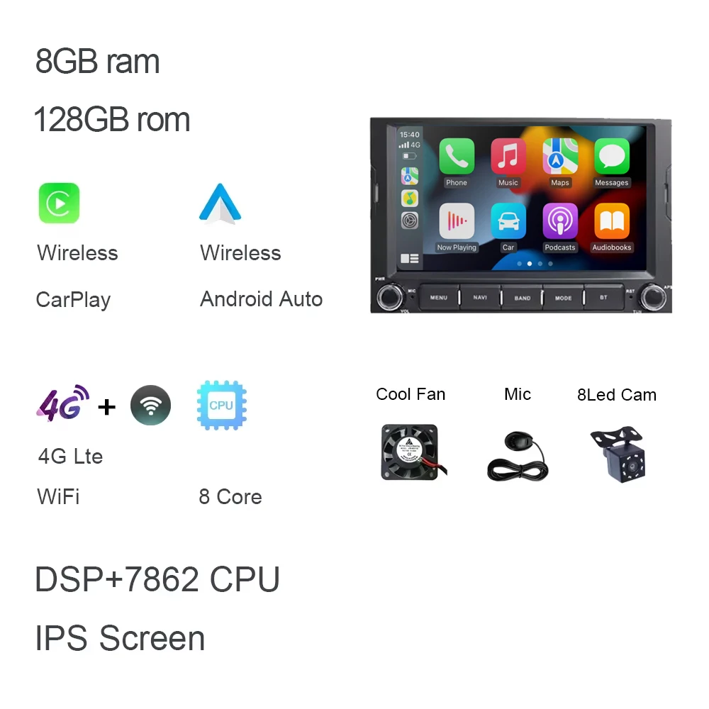 Carplay DSP Android 14.0 8G 256GB Auto Speler GPS autoradio autoradio Voor PEUGEOT 3008 5008 Partner CITROEN Berlingo 2010-2016