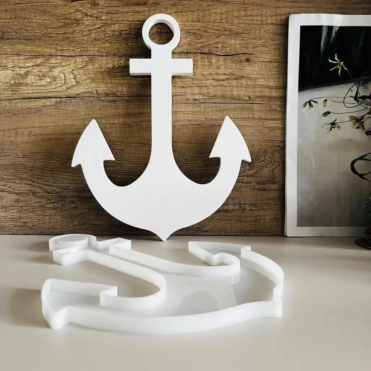 Large Anchor Tray Silicone Mold DIY Handmade Marine Theme Anchor Wall Hanging Mold Epoxy Resin Ornaments Molds Home Decor