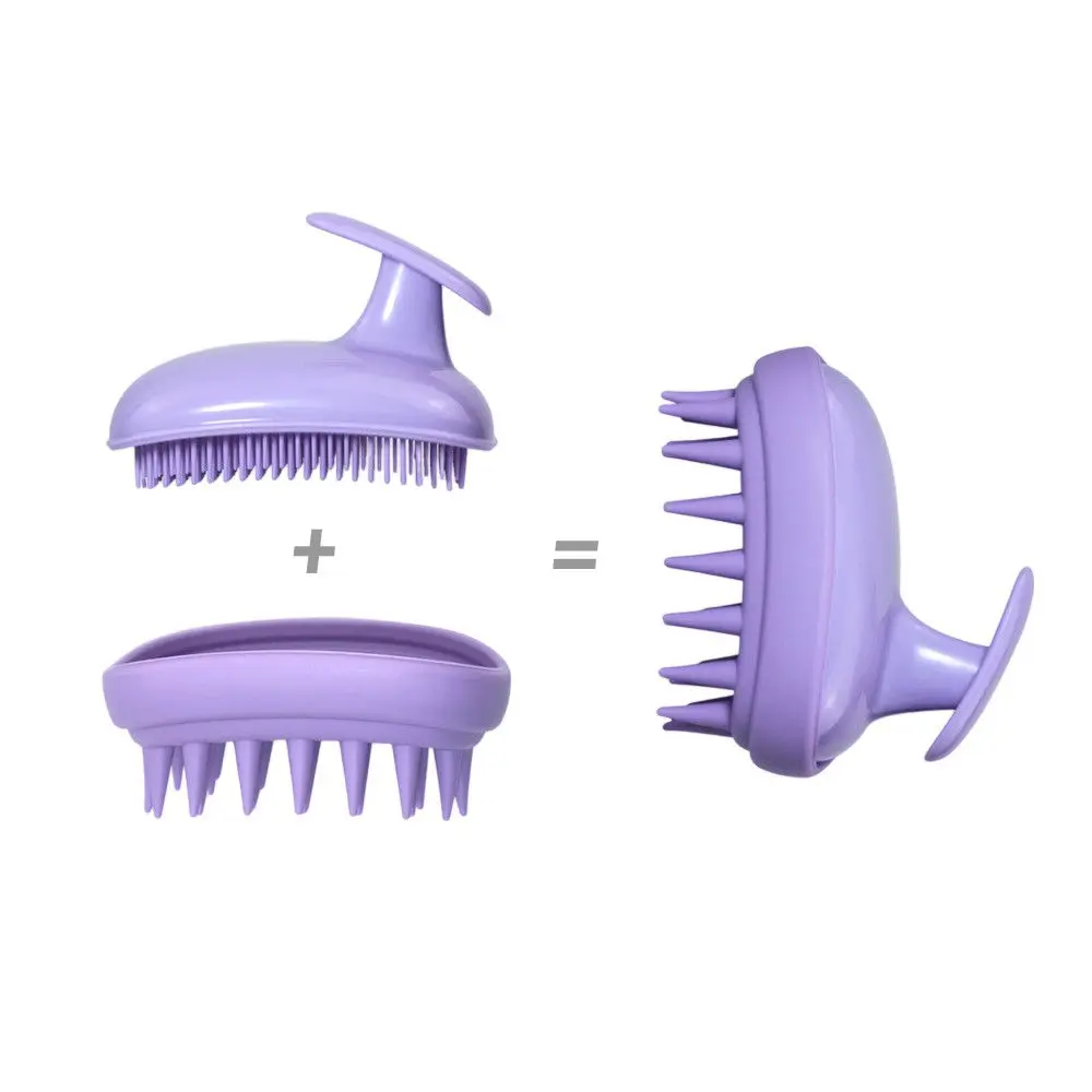 

2 In 1 Silicone Shampoo Brush Two Different Bristle Types For Washing Hair And Massage Scalp Suitable For Adults And Children