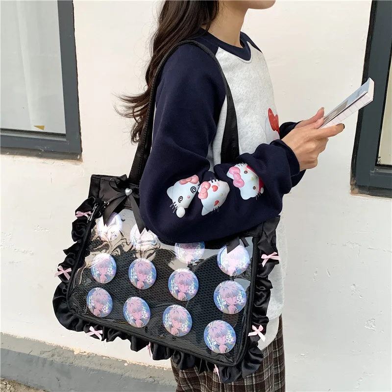 

Cute Commuting Shoulder Bag Crossbody Handle Bag for Anime Fans Big Capacity JK Tote Comfortable and Versatile Texture Ita Bag