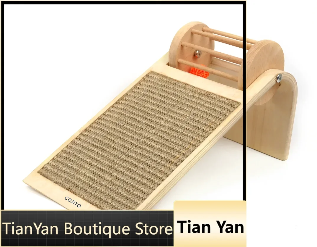 EE1 Protection 3 In 1 Inclined Cat Scratching Board With Rolling Cat Balls Cat Tree Scratcher