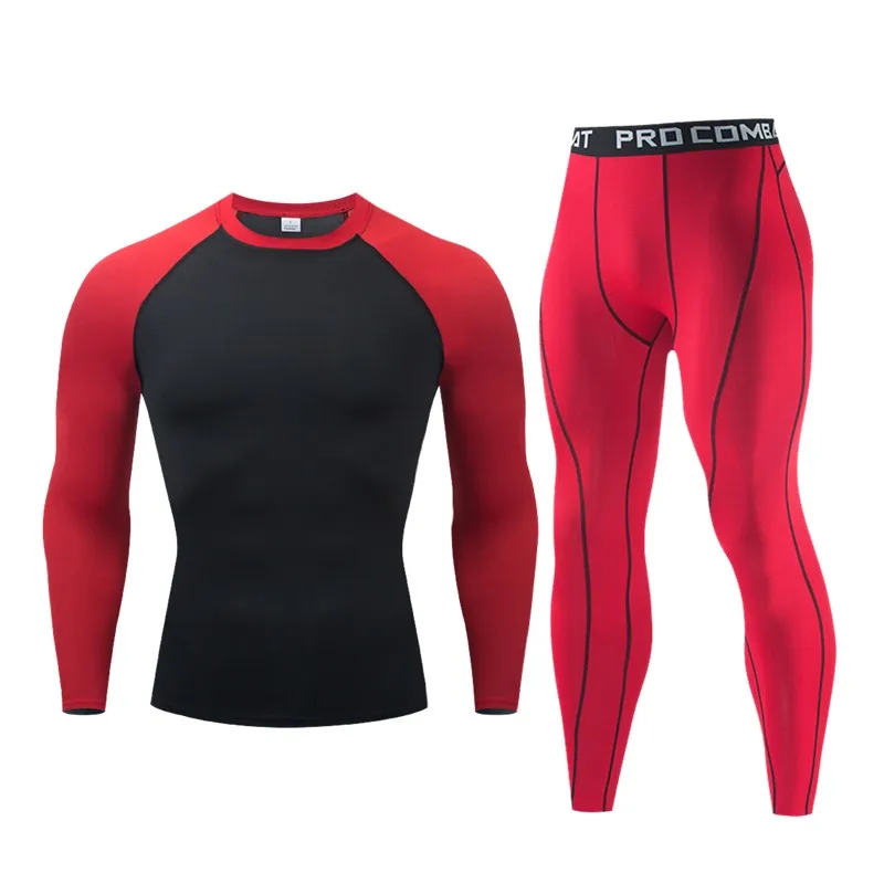 New Men\'s Thermal Underwear Sets Compression Sport Suit Sweat Quick Drying Thermo Underwear Men Clothing Long Johns Sets