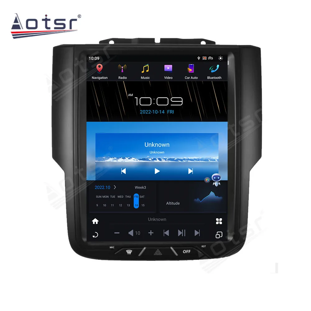 10.5 Inch Android 13 Touch Screen with GPS Navigation System 4+64G For Dodge Ram Manual 2013-2018 Car Screen