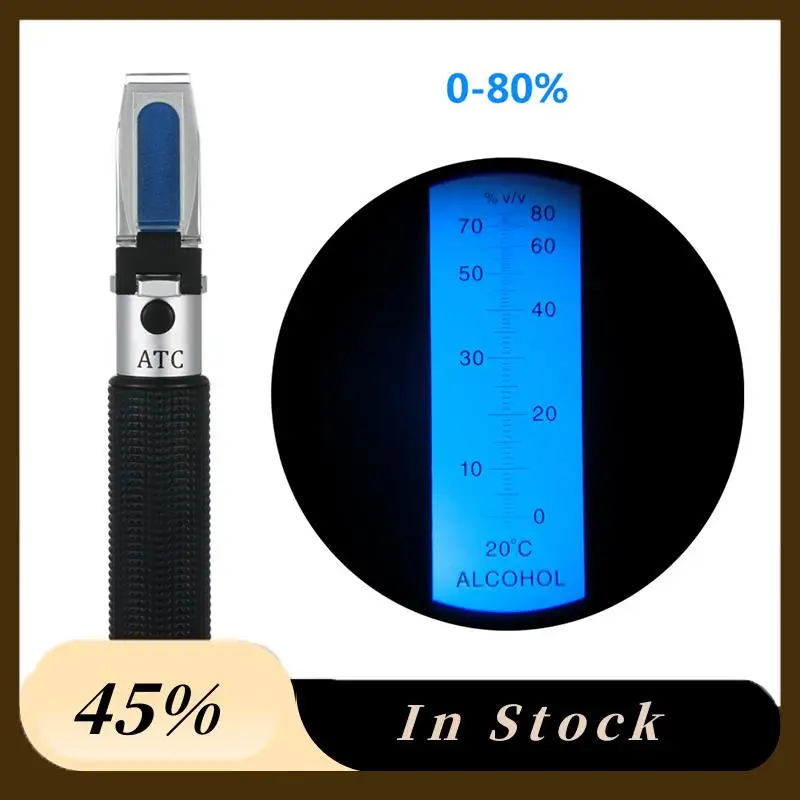 

Alcohol Refractometer 0-80% Brewing Liquor Concentration Tester For Spirits Tester Alcohol Meter
