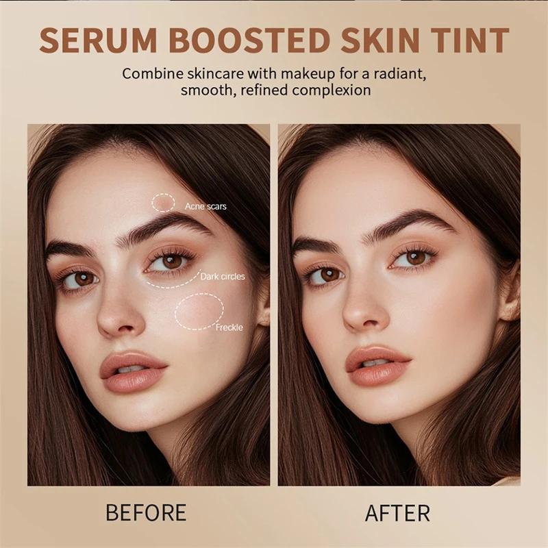Hautfarbener Foundation-Stick in 6 Farben mit Serum-Boost, Seidiger Textur, Feuchtigkeitsspendende Abdeckung, Concealer-Basis, Gesichtskontur-Stick Make-up – Detail 4