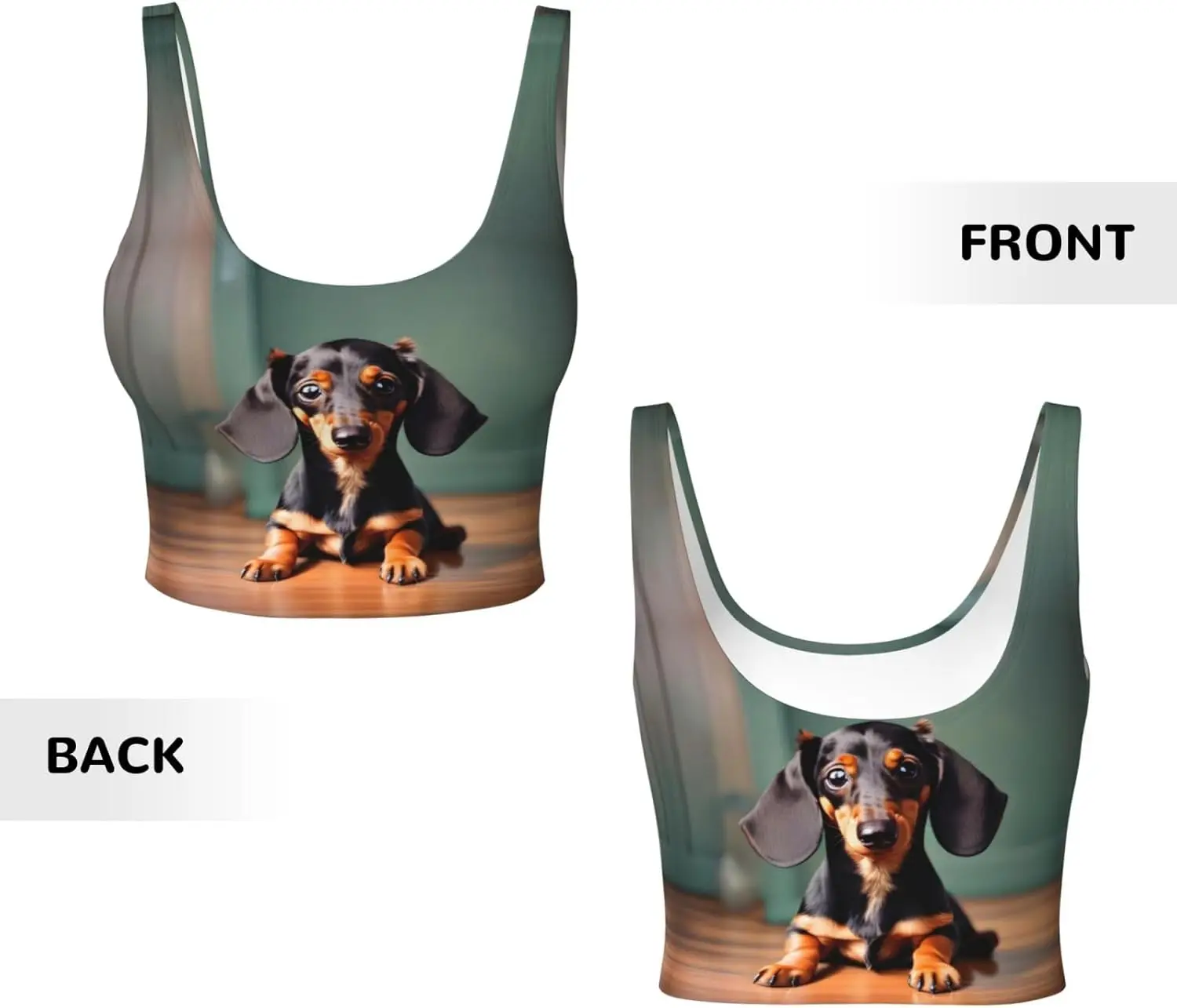 Rompi Olahraga Cetak Dachshund Duggee Lucu untuk Wanita, Lembut dan Bernapas, Cocok untuk Kebugaran, dan Pakaian Santai