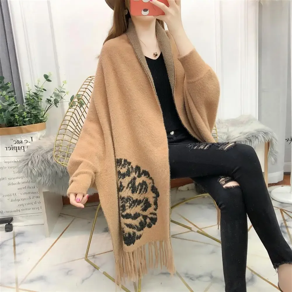 2024 Women Printing Blanket Cloak Cashmere Scarf Poncho New Wrap Shawl Autumn Winter Warm Fashionable Women Shawl Wrap T25