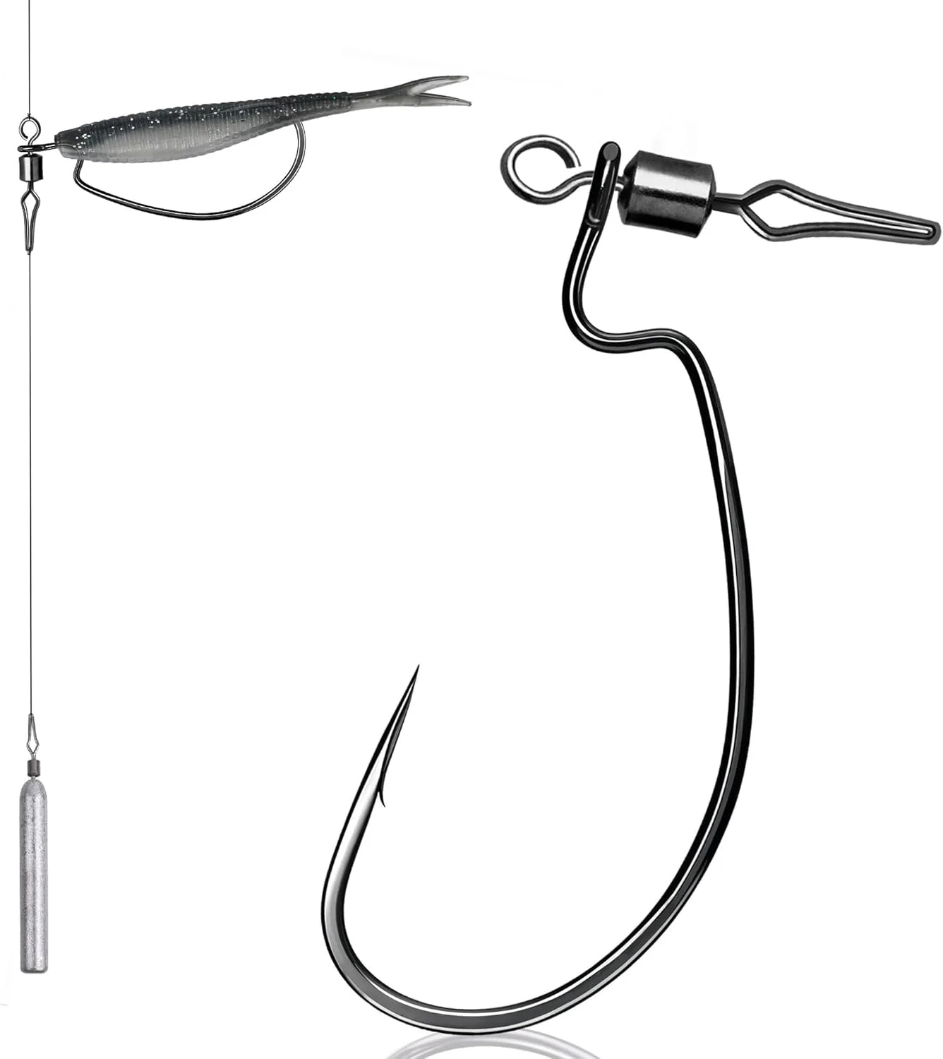 100Pcs Drop Shot Wirbel Rollen Wirbel Linie Clip Stecker Sinker Gewicht Form Angelschnur Schnelle Stecker Angeln Zubehör