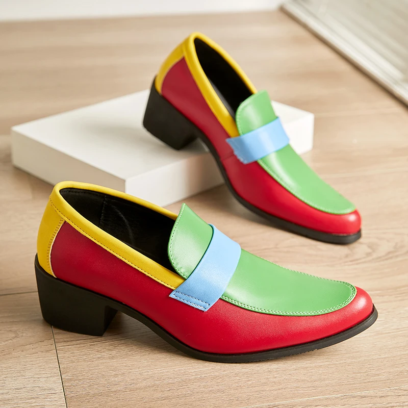 

Luxury Leather Shoes Men British Formal Dress Shoes Pointed Toe Designer Business Shoes Men Fashion Club Party Wedding Loafers