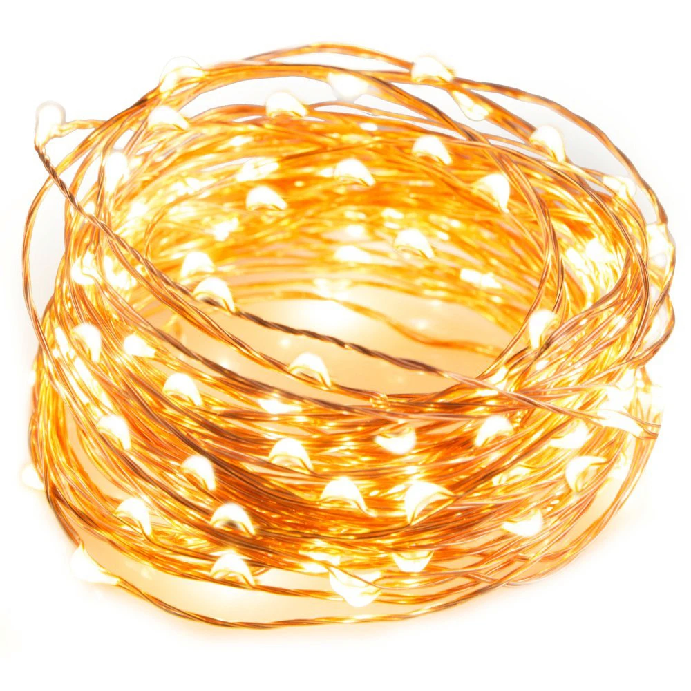 Warm White 5M 50LED Copper Wire String Light Use For Decoration