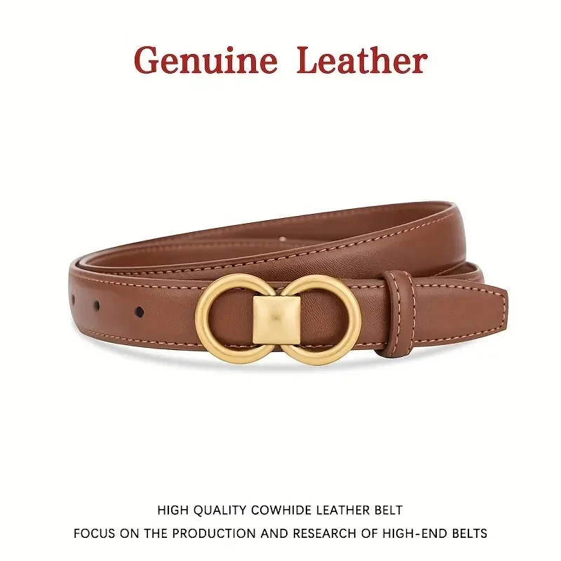 Women's Genuine Cowhide Leather Versatile Decorative Belt
