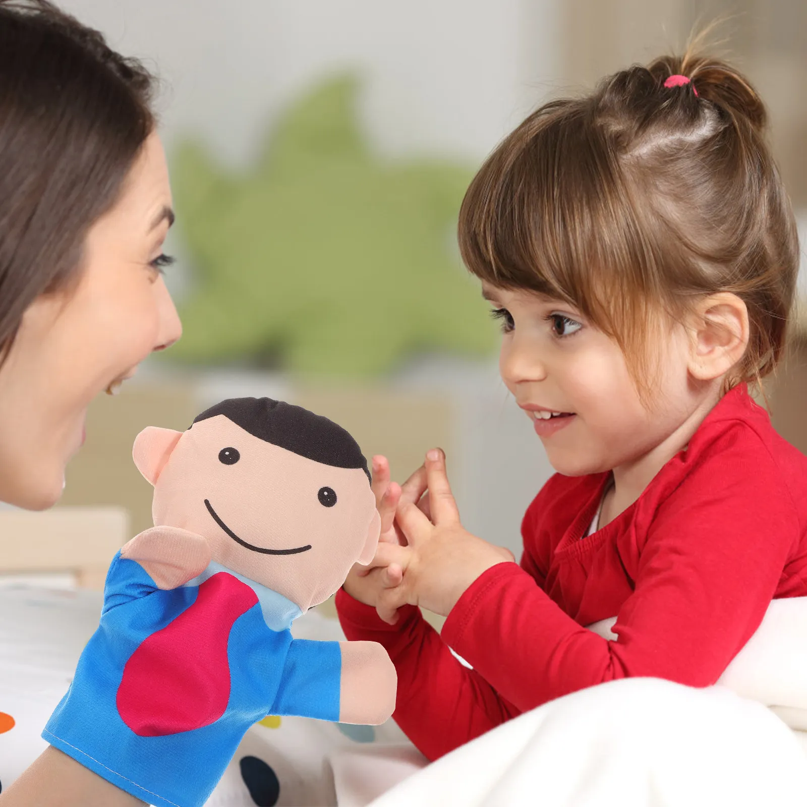 

Набор из 4 семейных кукол-перчаток для детей и малышей: для ролевых игр, рассказывания историй, сценических выступлений, подарков на день рождения и Рождество