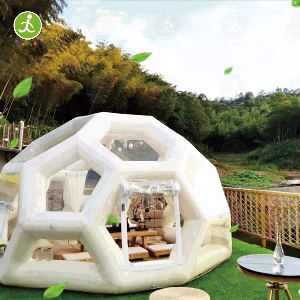 Large Sealed Inflatable Transparent Camping Polygon Tent Cloud Bubble House PVC Material Starry Sky Ball Inflatable Bubble Tent