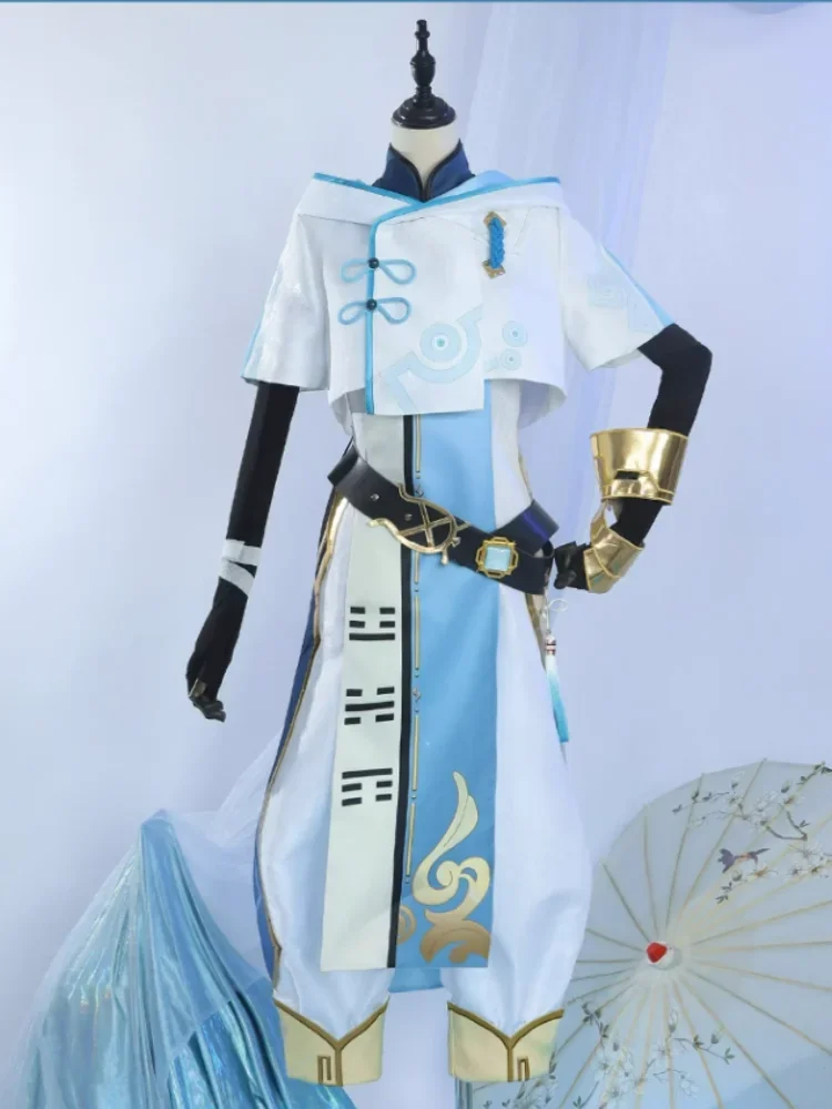 Chongyun Cosplay Suit Genshin Impact Anime Women Men Fashion Uniform Role Play Clothing Carnival Halloween Party Outfit