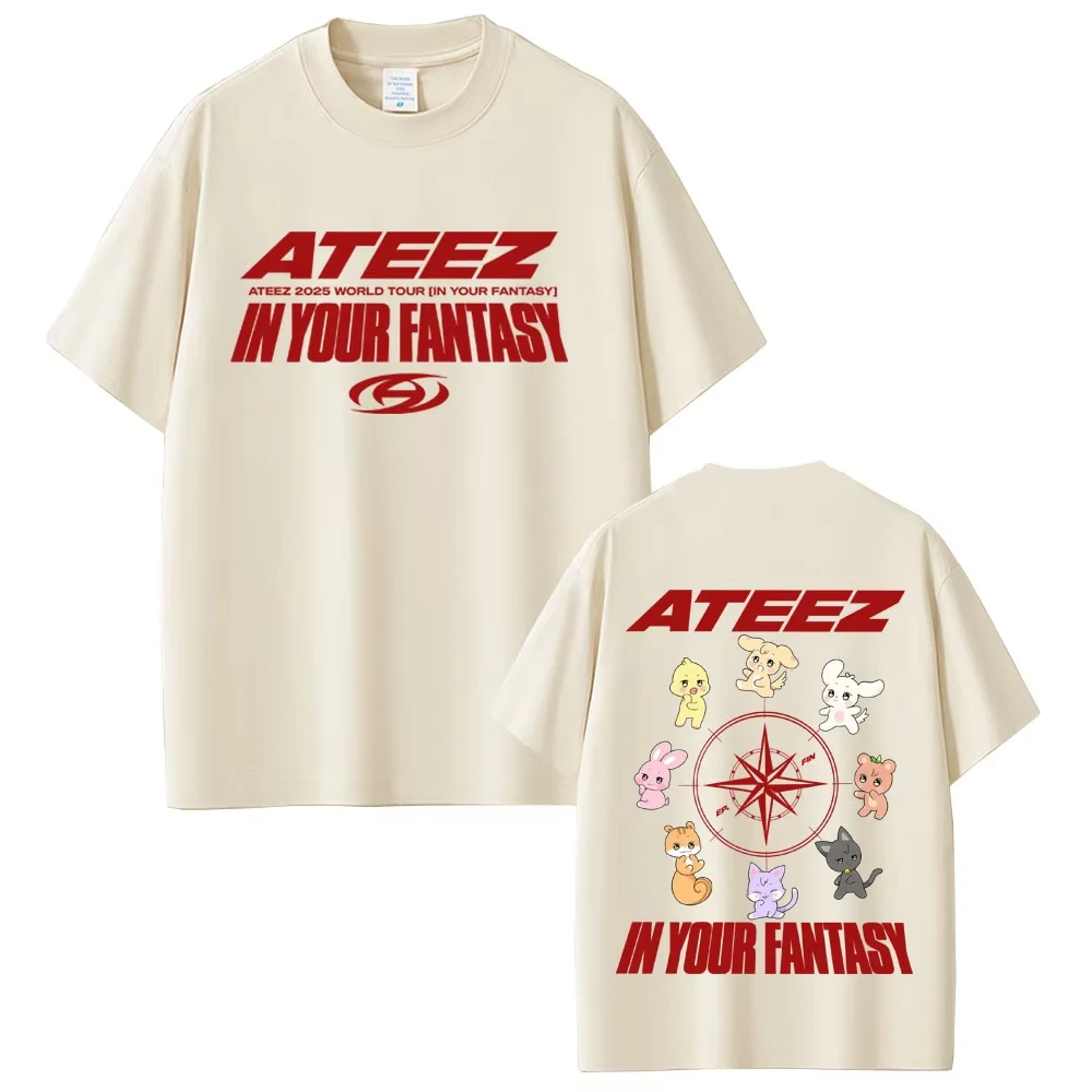 Ateez 2025 جولة حول العالم في ألبوم الخيال الخاص بك طباعة تي شيرت الرجال النساء موسيقى البوب Kpop الملابس تي شيرتات قصيرة الاكمام بلايز القطن #2