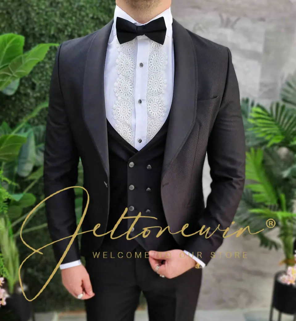 Suits for Men Wedding Boyfriend Groom Dress 2025 New Costume Homme Prom Party Men Clothes 3 Pieces Set Full Men's Suit Blazers