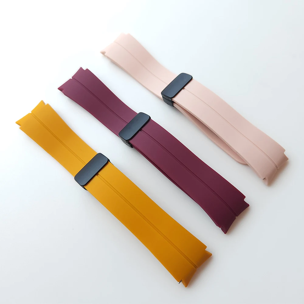 المغناطيسي أضعاف سيليكون باند لسامسونج غالاكسي ساعة 6 44 مللي متر 40 مللي متر/6 الكلاسيكية 47 مللي متر 43 مللي متر D مشبك تصميم حزام ساعة اكسسوارات