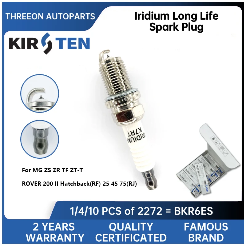 KIRSTEN Iridium Spark Plug for MG ZS ZR TF ZT-T ROVER 200 II Hatchback(RF) 25 45 75(RJ) GSP9652 NLP100190 BKR6EIX KSP2272