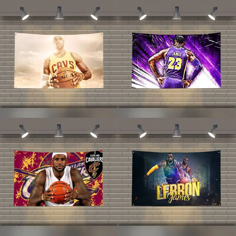 Basketballspieler L-LeBron James Flagge Polyester bedruckte Autoflaggen für Zimmer Garage Dekor Outdoor Camping