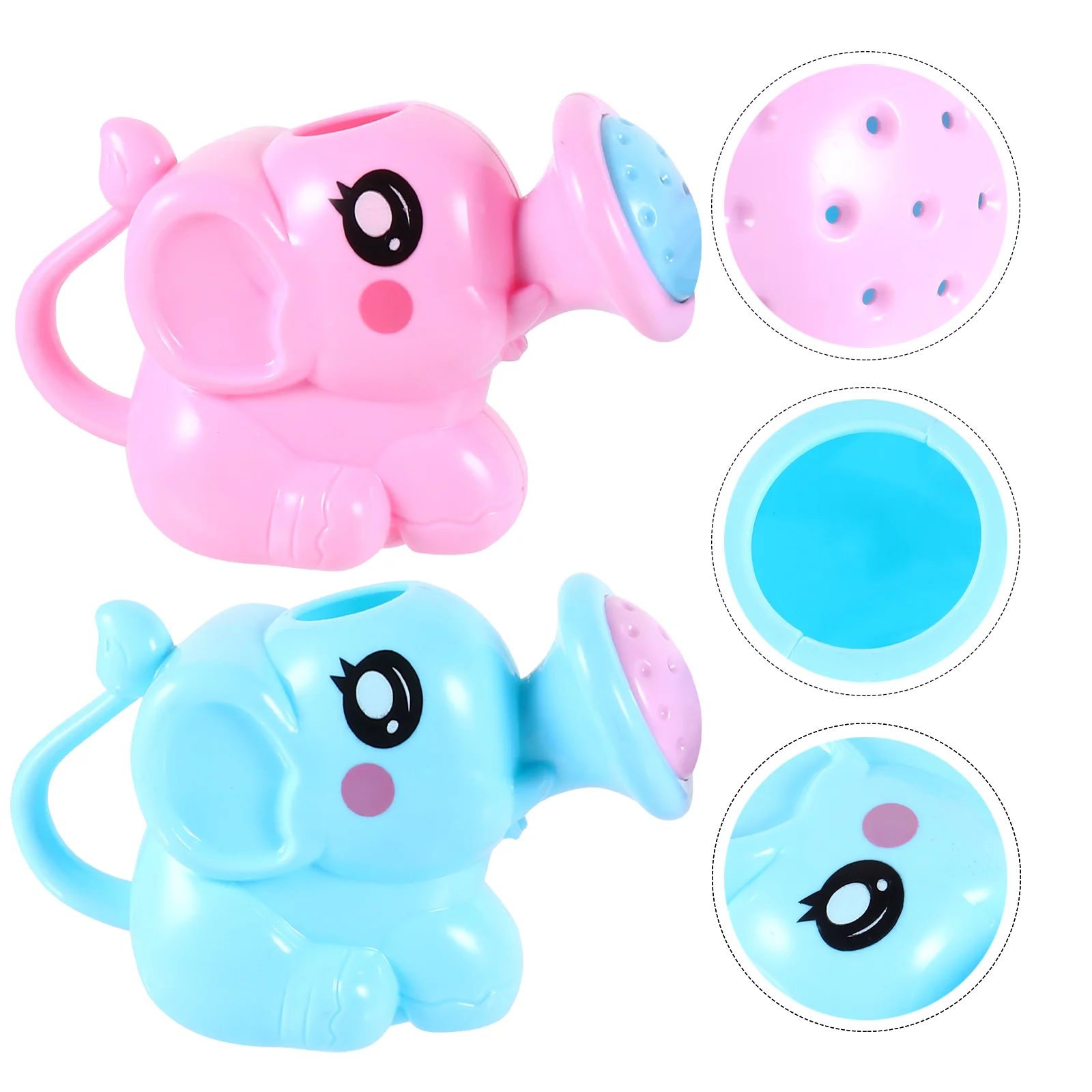 2 Pcs Elephant Watering Toys Bath Shower Head Bathtub Pot Plastic Child