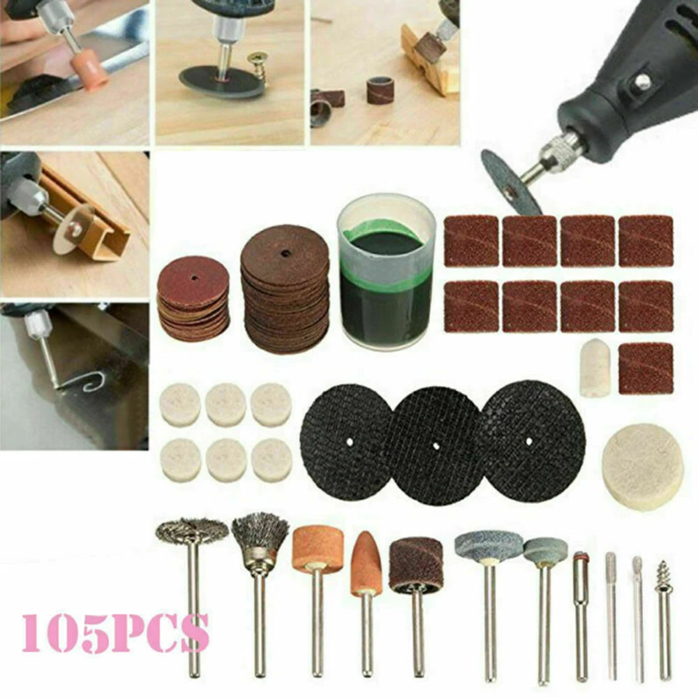 Pads Electric Grinding Tools Rotary Sanding Set Supplies Workshop 105pcs Accessories Carving Cleaning Drill Mini