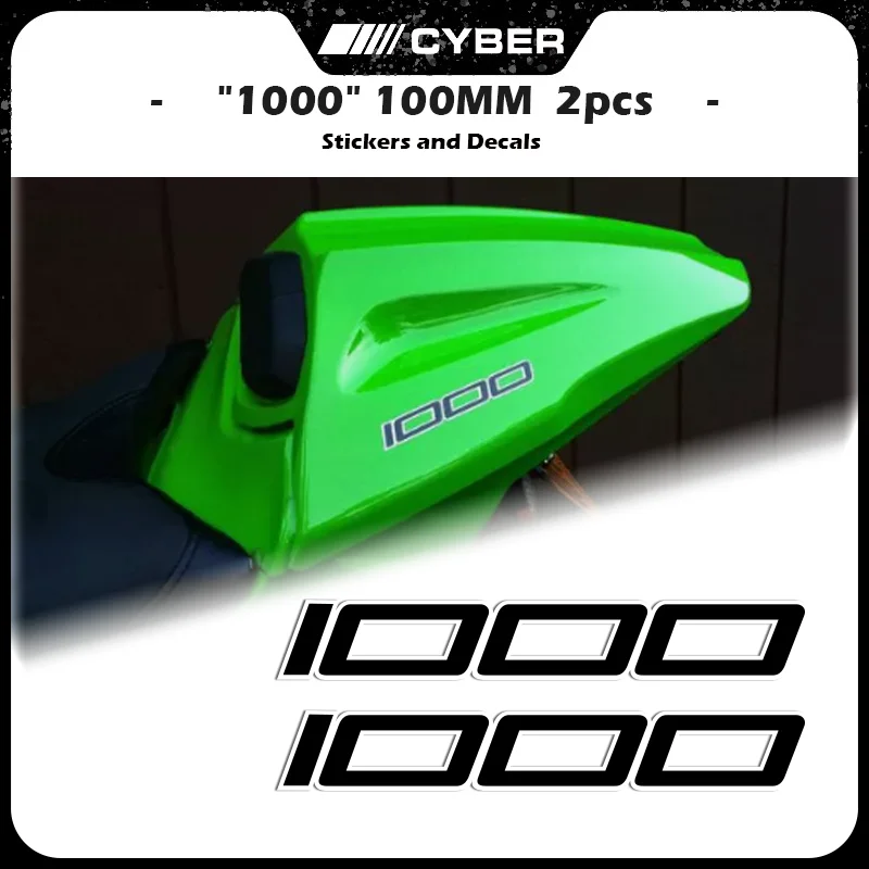 

"1000" LOGO Rear Seat Fairing Side Decals Stickers for ZX-10R ZX10R Z1000 Z1000SX Motorcycle Shell 10CM x 2 Pcs