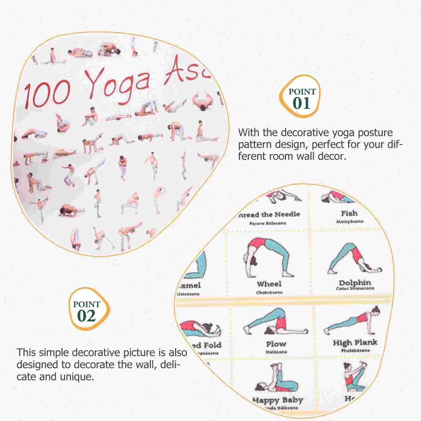 6pcs Yoga Equipmentative Wall Yoga Equipment Canvas Design Decor Household Picture Workout Home Yoga Equipment