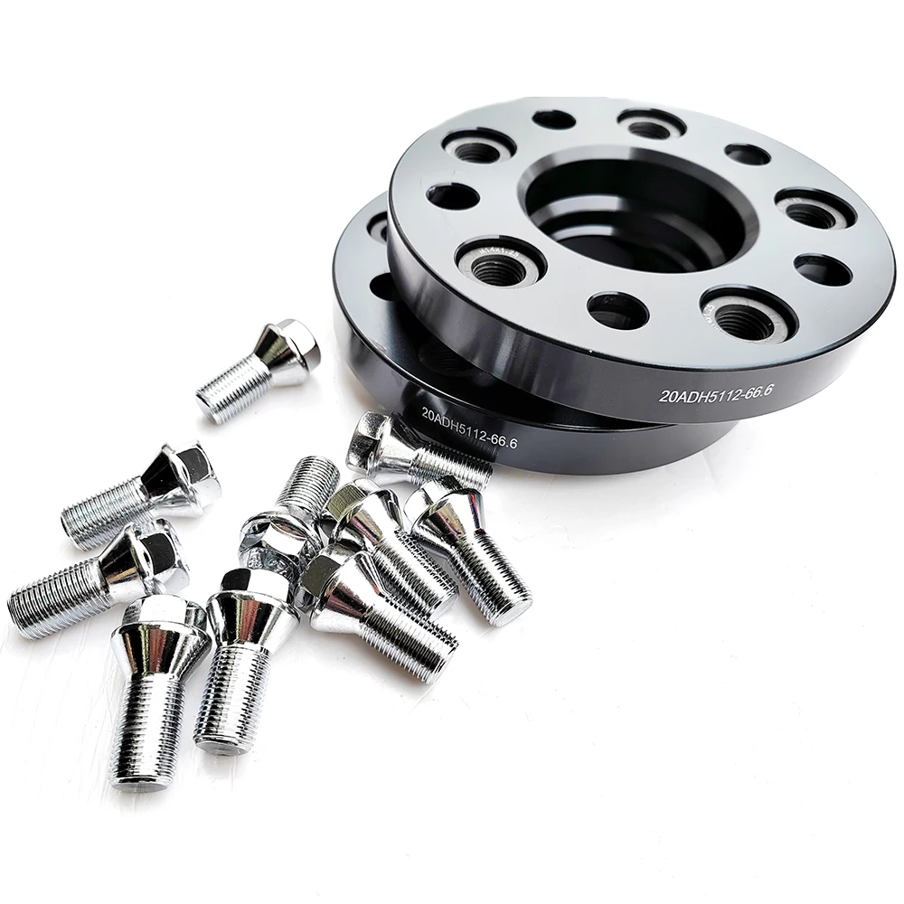 

2PCS 20MM THICK 5X112 66.6MM C.B WHEEL SPACER+10PCS cone shape 14X1.25 BOLT FIT BMW X5 G05 X7 G07 2018+ & Mini W/Ball