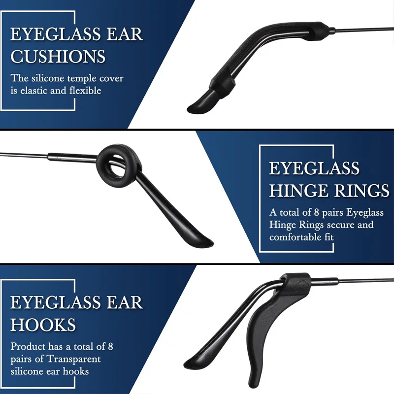 60Pcs Eyeglasses Retainers Anti-Slip Holder Silicone Ear Hook Set Eyeglass Holder Comfort For Eyeglasses Eyewear Accessories view 5