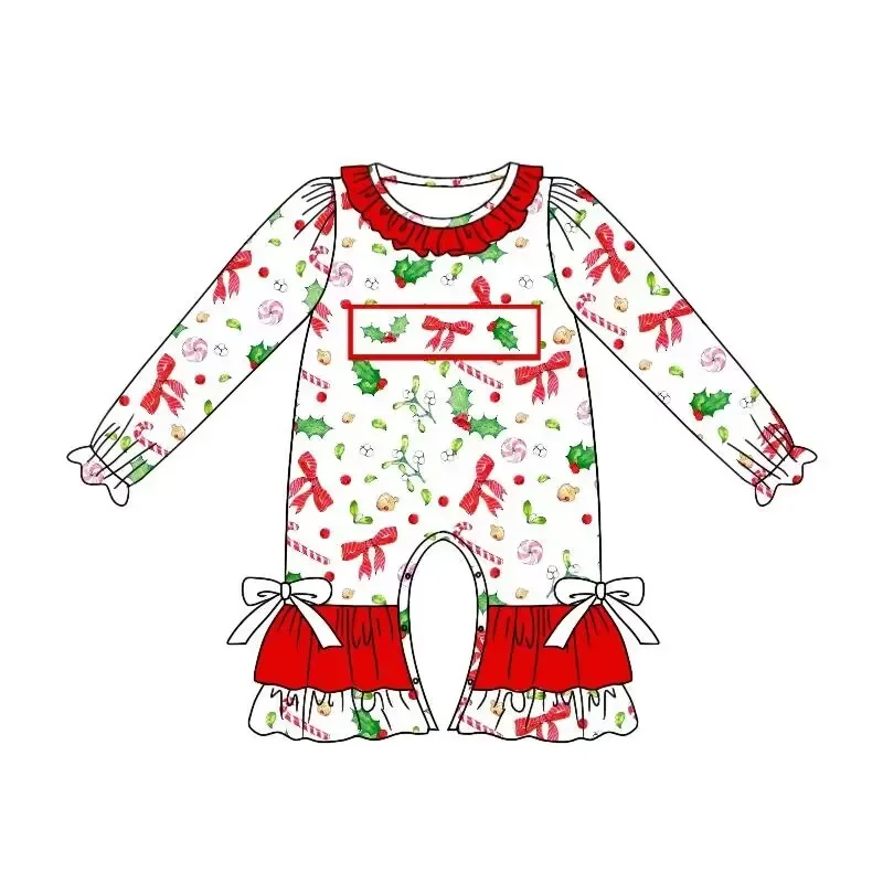 Hot Selling Children's Christmas Clothing Boutique Baby Matching 3 Piece Set Customized Milk Silk Baby Girl Long Sleeve Dress Se