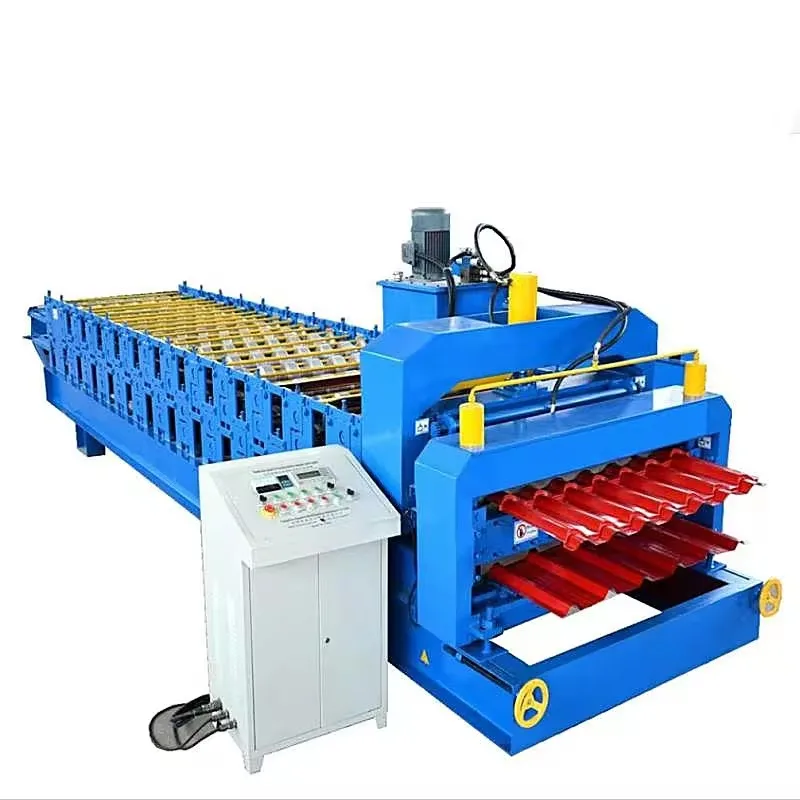 High Speed Corrugated and Glazed Tiles Double Layers  Steel Roofing  Sheet Panel Tile Making Roll Forming Machine