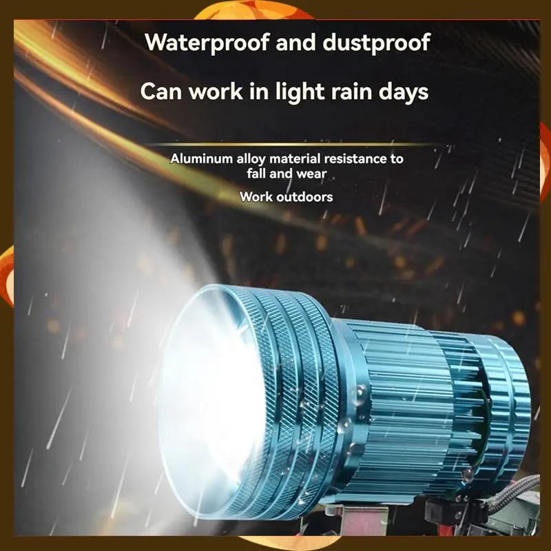 LED Zoomable Strong Light Long-Range Spotlight High-Power Flashlight Outdoor Black Pit Night Fishing Sea Mining Lamp-T34C