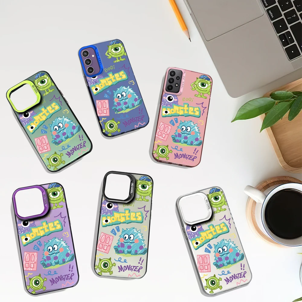 MINISO M-Monsters Inc Cute Laser Phone Case for Samsung S24 23 22 ULTRA A25 33 32 34 S PLUS IMD Shockproof Silicone Coque