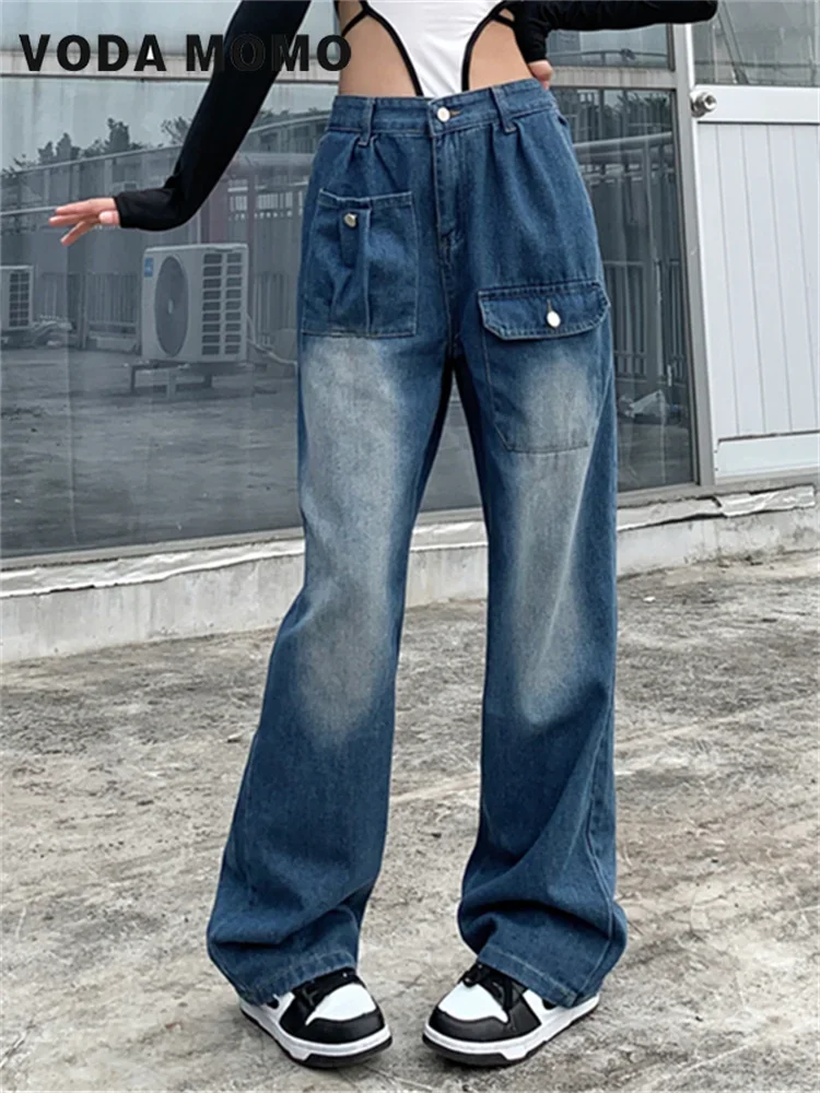 

Новые прямые женские джинсовые брюки в стиле ретро, модные универсальные джинсы, женские летние базовые повседневные брюки в стиле ретро