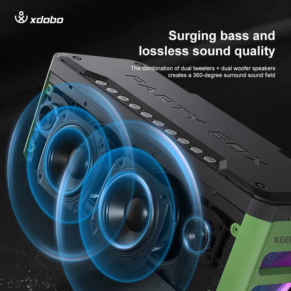 

Xdobo Sinoband Handle Lanyard Waterproof Stereo Outdoor Boombox Blue Tooth Portable Wireless Boombo Soundbar Speaker
