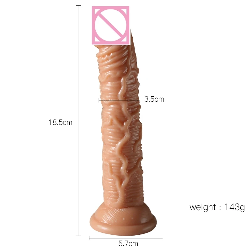 HeartCaptor Realistic Veined Silicone Dildo with Strong Suction Cup, 4 Sizes, Waterproof Adult Toy - Details 5