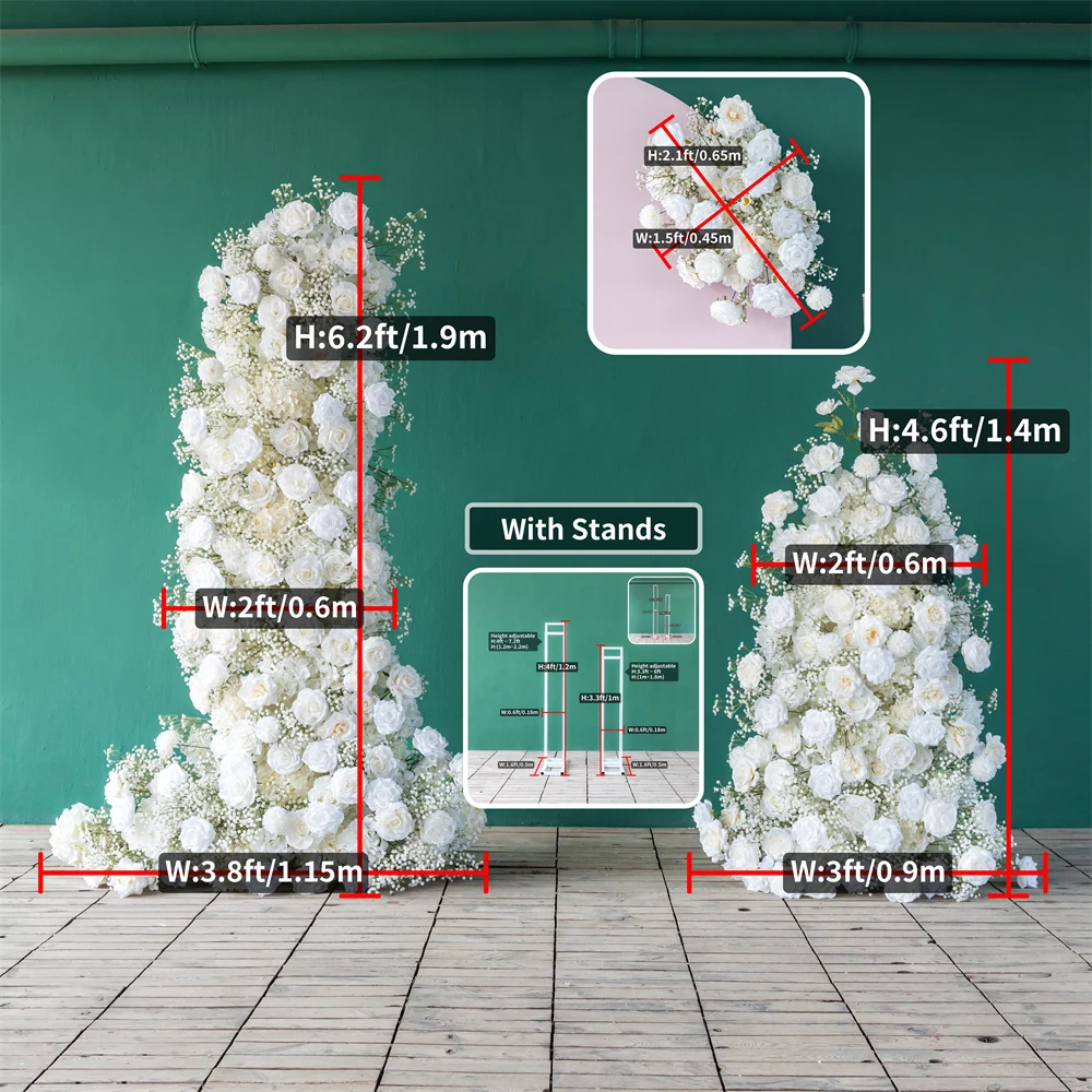 Imagem -05 - Artificial Baby Breath Rose Flower Arrangement Floral Runner Stand Casamento Backdrop Decoração Birthday Party Event Decoração