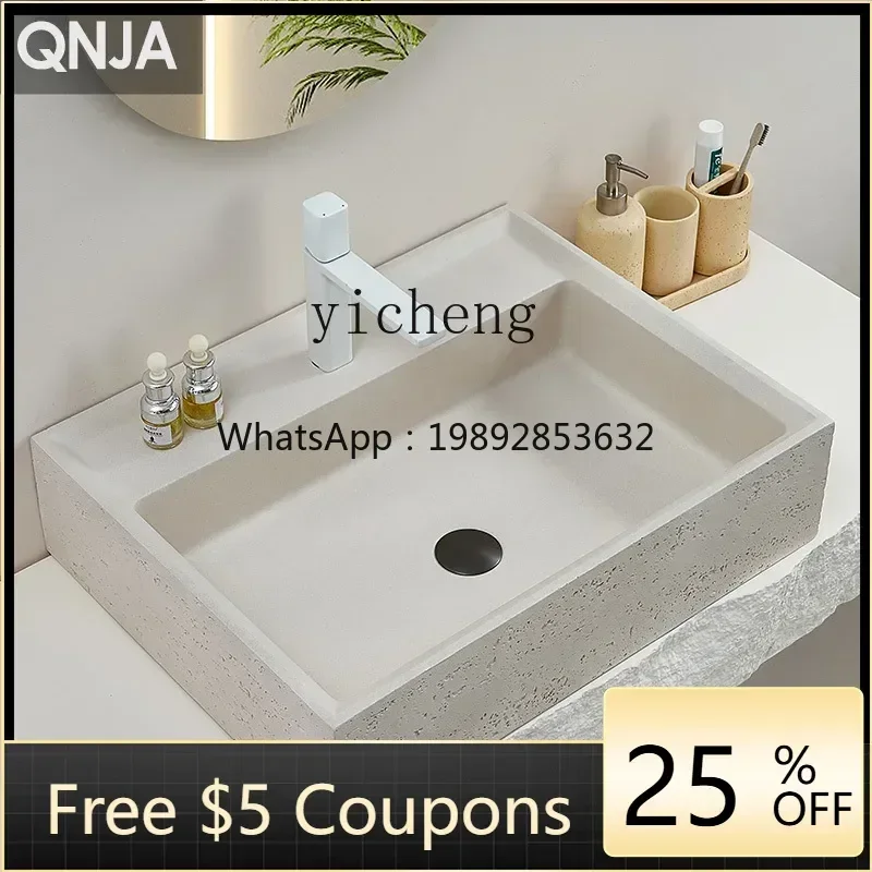 

Y1 Countertop Wash Basin Stone Rectangular Artistic Wash Basin