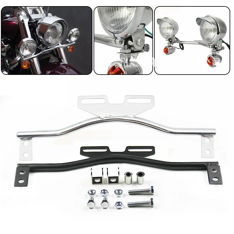 Supporto universale per fendinebbia moto, faro, indicatore di direzione, barra ausiliaria per Harley, Honda, Suzuki
