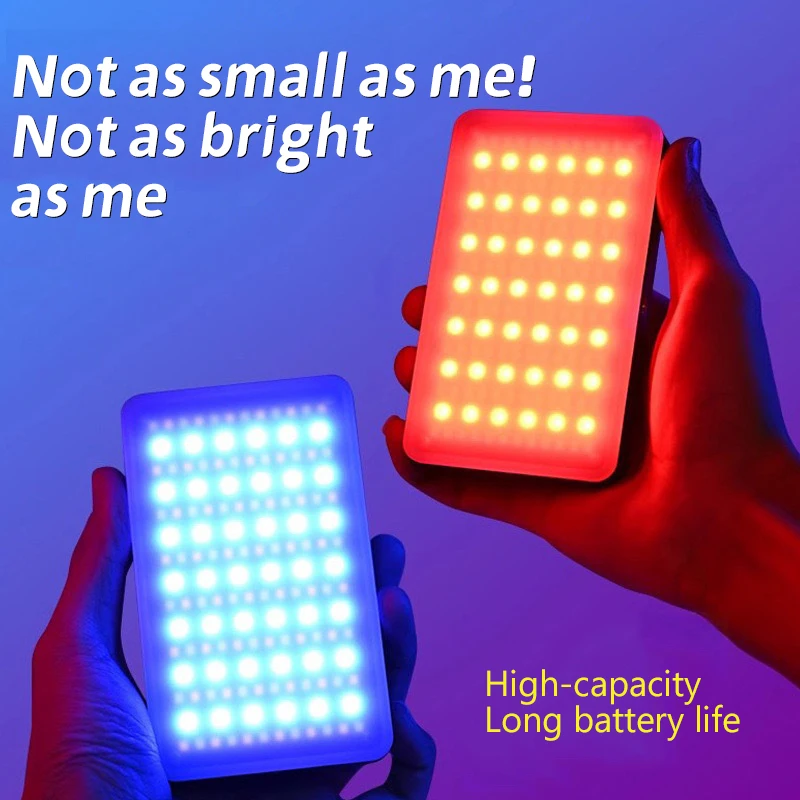 Pocket RGB Fill Light Portable LED Light Video Mini Phone Fill Light Smartphone Selfie Adjustable RGB Light With Free Clip
