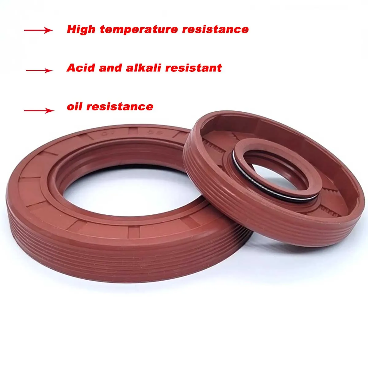 

Fluorine Rubber Skeleton Oil Seal Lip Ring for Rotating Shaft Water & Oil Resistance Various Inner Diameter Sizes 35/40/45/50