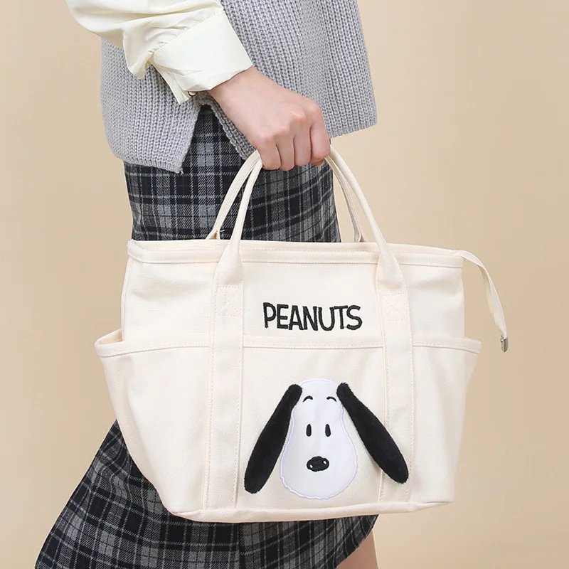 Genuine Snoopy Handbag Large Capacity Multi-pocket Storage Outdoor Commuting Bag Anime Accessories Cartoon Christmas Gifts