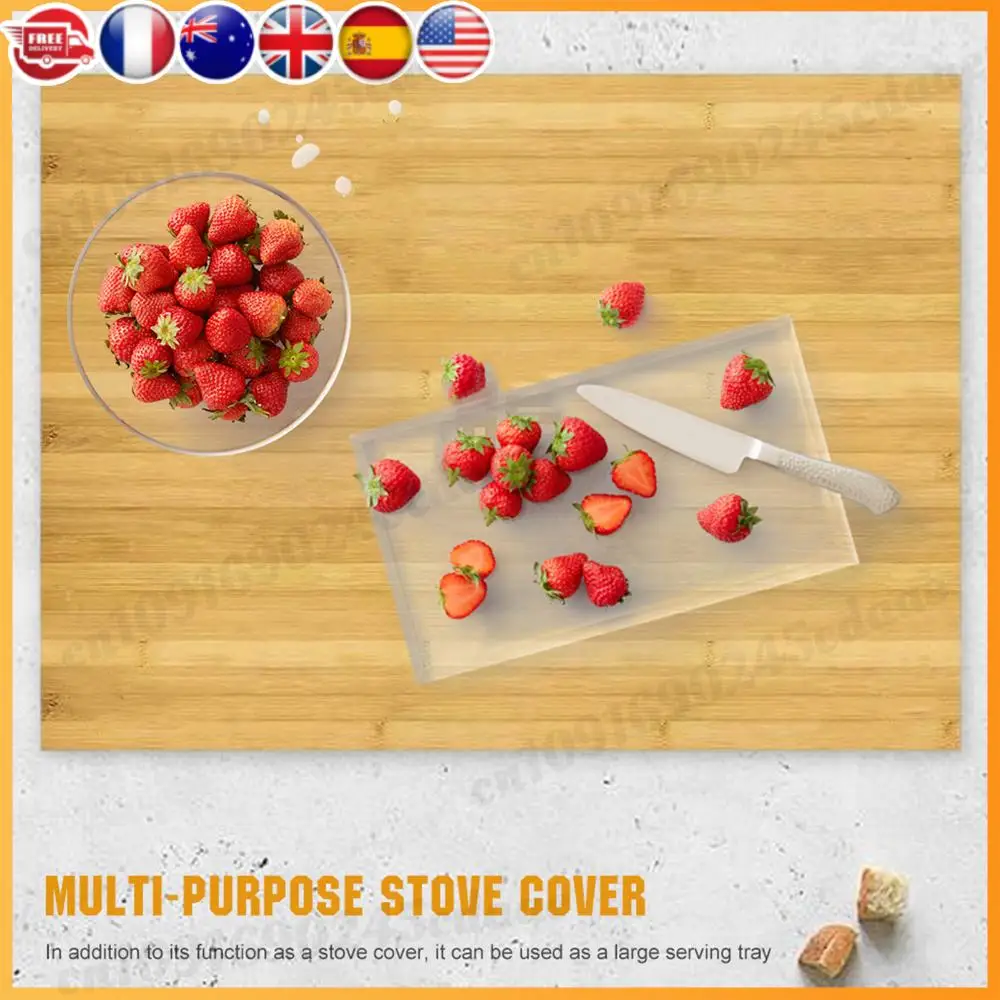 

Multi-functional Bamboo Sink Cover RV Stove Top Cover 76x56cm Wooden Serving Tray Space-Saving Kitchen Sink Cover for Home