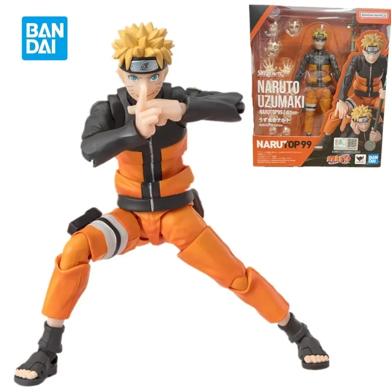 In Stock BANDAI Original Shippuden SHFiguarts NARUTO UZUMAKI NARUTOP99 Edition Anime Action Figure Model Toy Doll Collector Gift