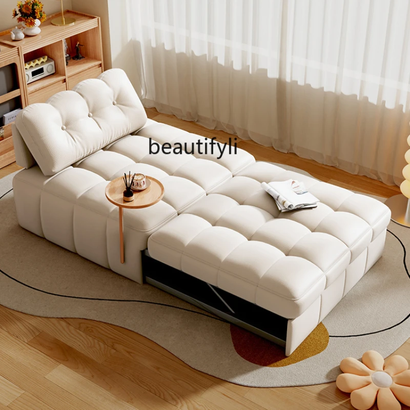 Folding Sofa Bed Single Dual-Use Living Room Lazy Multi-Functional Sitting and Lying Telescopic Bed