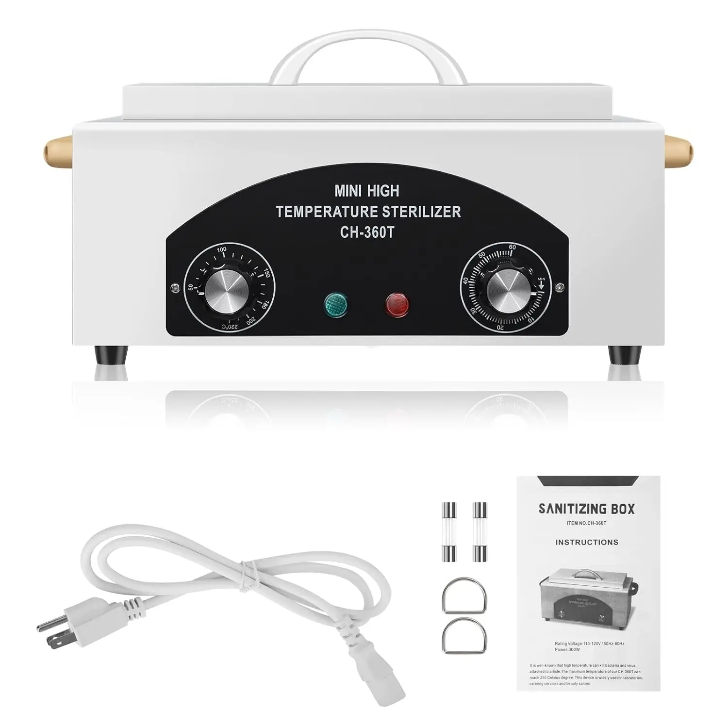 Caja de limpieza de herramientas de Metal esterilizador de alta temperatura de 1,5 L 110V con temporizador manicura pedicura SPA para herramientas de Metal para uñas de belleza