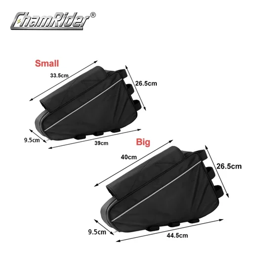 Imagen 2 del producto Bolsa triangular para batería de bicicleta eléctrica, bolsa triangular con marco negro, carga máxima de 126 celdas, 36V, 48V, 60V, 72V