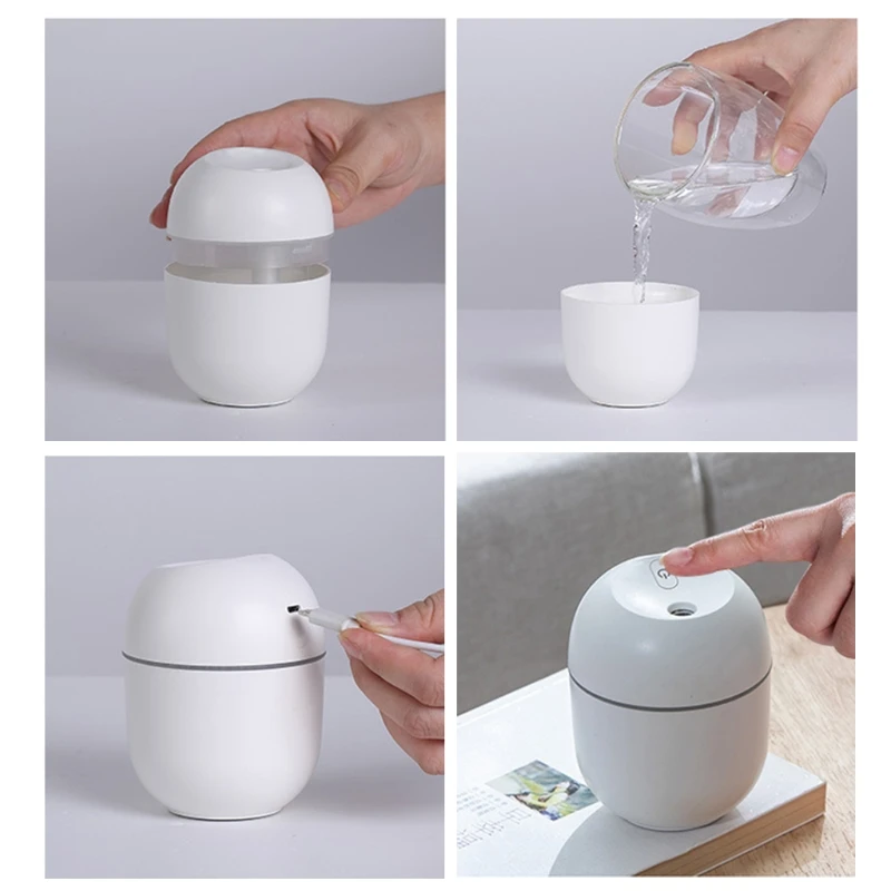 Tragbare 220ml Micro Elektrische Luftbefeuchter Air Diffusor USB Kühlen Nebel Sprayer mit Atmosphäre Nacht Licht für Home Auto
