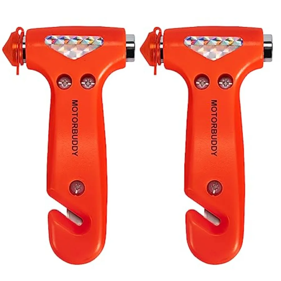 

2Pack Car Safety Hammer Seatbelt Cutter Auto Emergency Escape Hammer with Window Glass Breaker and Seat Belt Cutter Striking Re